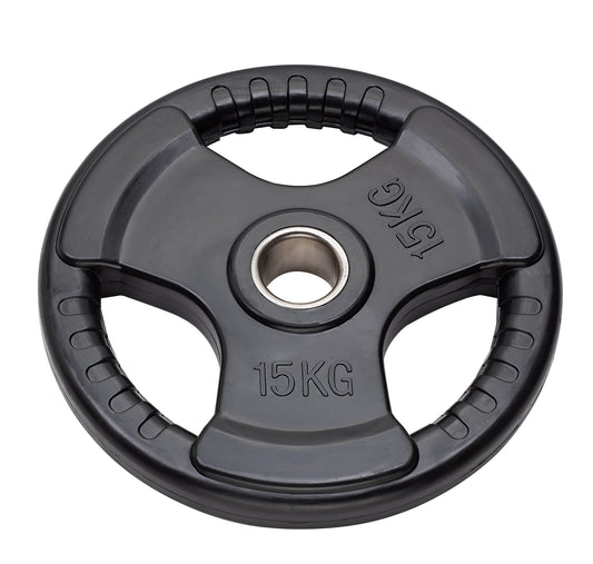 DISCO IN GHISA OLIMPICO GOMMATO TRI-GRIP 15 KG