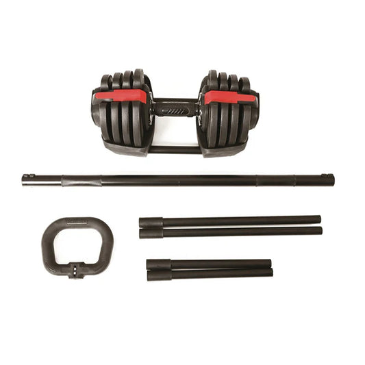 TOORX MANUBRIO SET 3 IN 1 COMPOSTO DA BILANCIERE,2 KETTLEBELL A CARICO REGOLABILE CON SELEZIONATORE MBKCR-18
